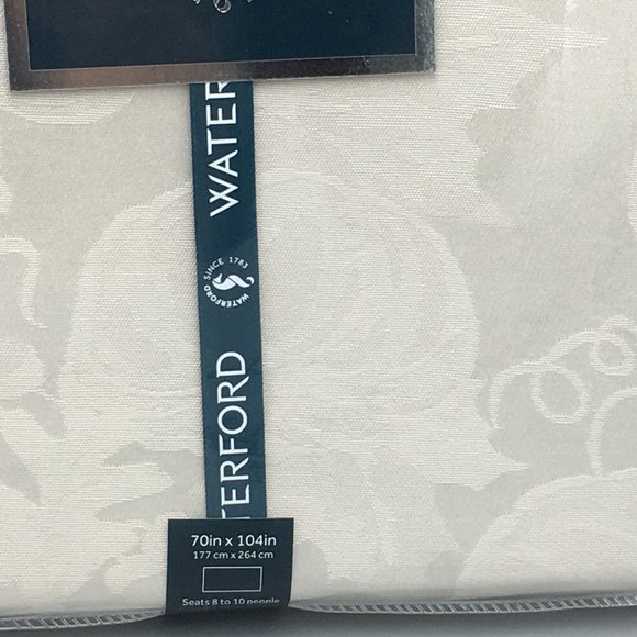 WATERFORD Pumpkin Linen Vine Damask Tablecloth 70x104 Formal Fall Thanksgiving - Picture 4 of 11